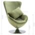 vidaXL Swivel Egg Chair with Cushion Light Green Velvet - Image 7