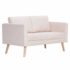 vidaXL 2-Seater Sofa Fabric Cream - Image 2