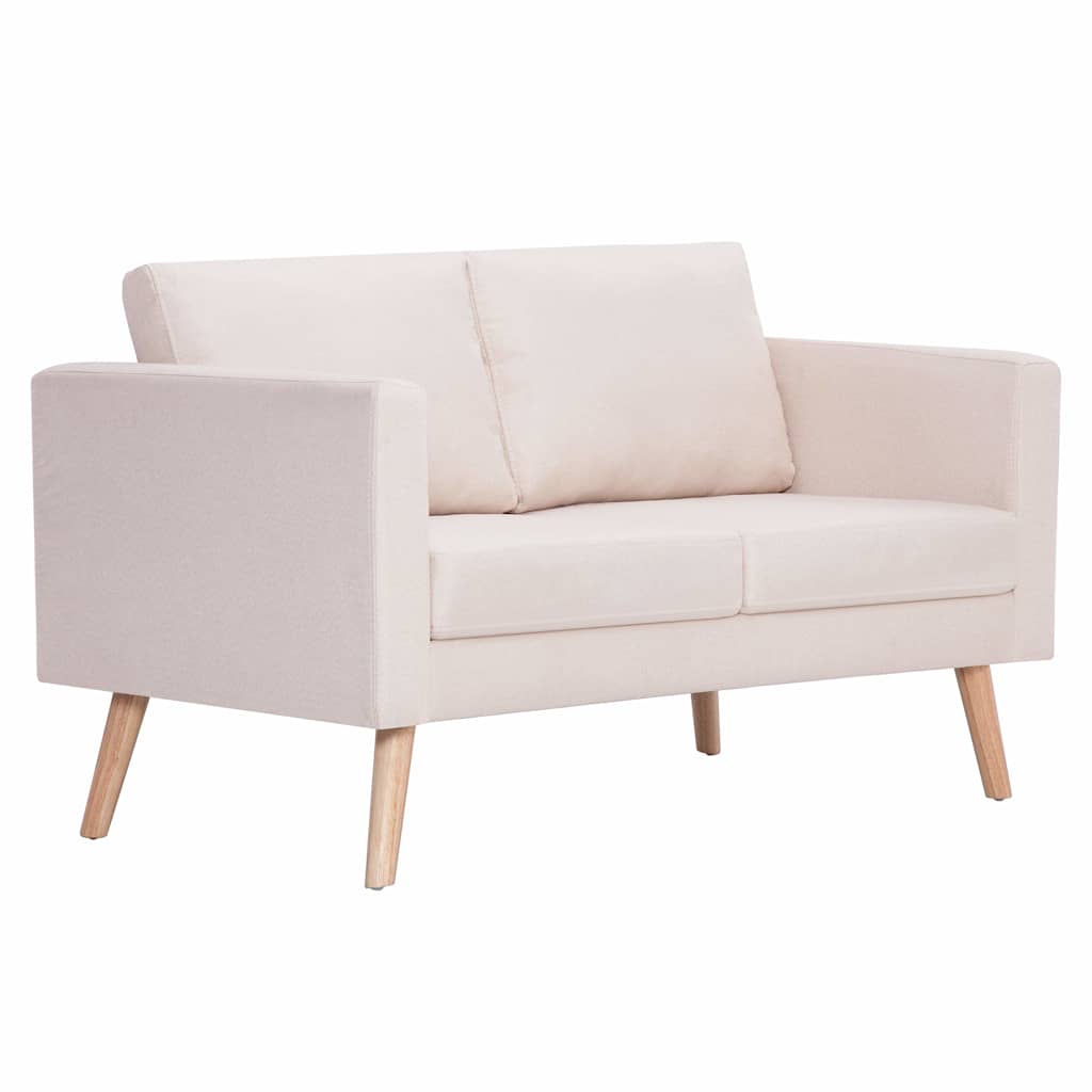 8719883569550_a_en_hd_1 vidaXL 2-Seater Sofa Fabric Cream - Image 2