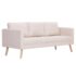 vidaXL 3-Seater Sofa Fabric Cream - Image 2