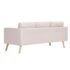 vidaXL 3-Seater Sofa Fabric Cream - Image 4