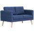vidaXL 2-Seater Sofa Fabric Blue - Image 2