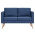 vidaXL 2-Seater Sofa Fabric Blue - Image 3