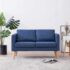 vidaXL 2-Seater Sofa Fabric Blue