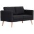 vidaXL 2-Seater Sofa Fabric Black - Image 2