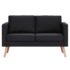 vidaXL 2-Seater Sofa Fabric Black - Image 3
