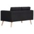 vidaXL 2-Seater Sofa Fabric Black - Image 4