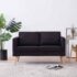 vidaXL 2-Seater Sofa Fabric Black