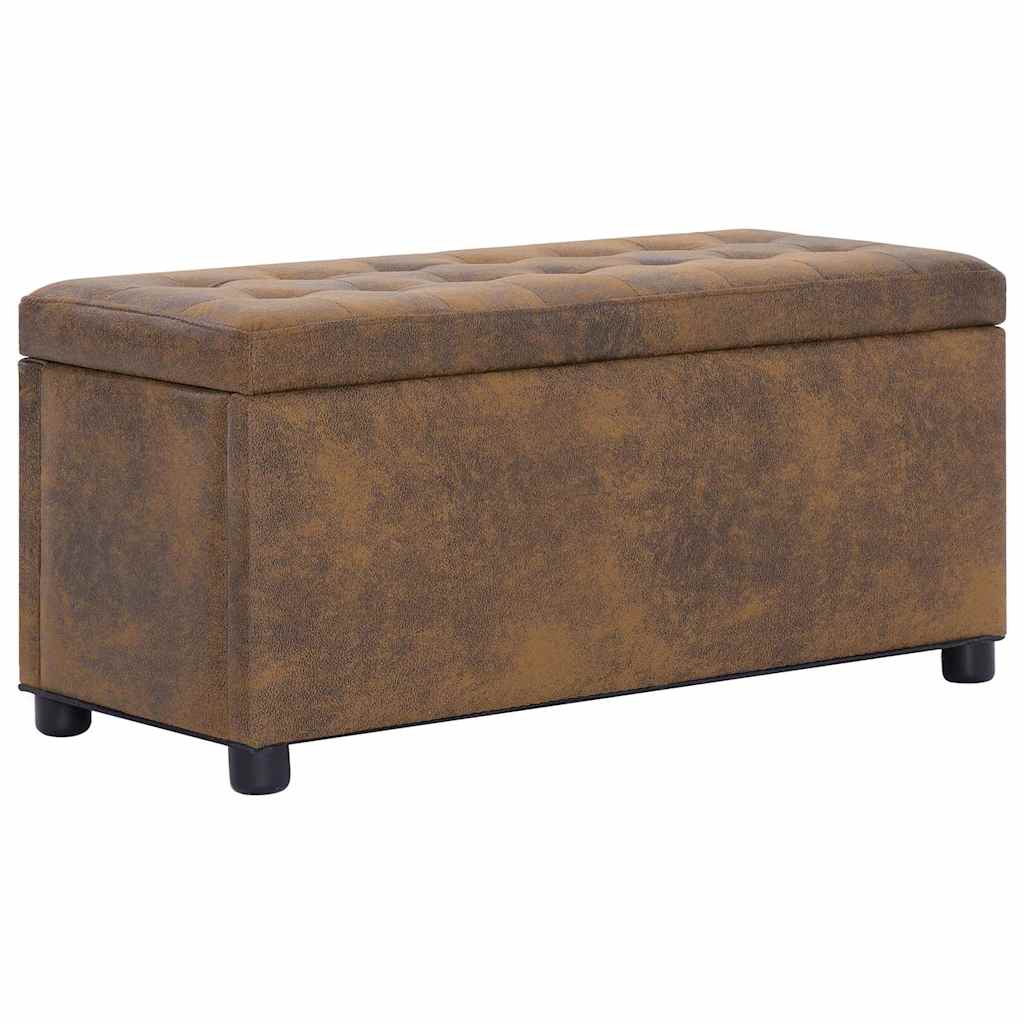 8719883569796_a_en_hd_1 vidaXL Storage Ottoman 87.5 cm Brown Faux Suede Leather - Image 1