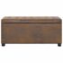 vidaXL Storage Ottoman 87.5 cm Brown Faux Suede Leather - Image 2