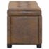 vidaXL Storage Ottoman 87.5 cm Brown Faux Suede Leather - Image 3