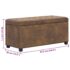 vidaXL Storage Ottoman 87.5 cm Brown Faux Suede Leather - Image 6