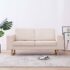 vidaXL 2-Seater Sofa Fabric Cream