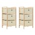 vidaXL Storage Racks with 3 Fabric Baskets 2 pcs Beige Cedar Wood