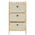 vidaXL Storage Racks with 3 Fabric Baskets 2 pcs Beige Cedar Wood - Image 3