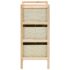 vidaXL Storage Racks with 3 Fabric Baskets 2 pcs Beige Cedar Wood - Image 5