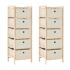 vidaXL Storage Racks with 5 Fabric Baskets 2 pcs Beige Cedar Wood