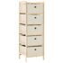 vidaXL Storage Racks with 5 Fabric Baskets 2 pcs Beige Cedar Wood - Image 2