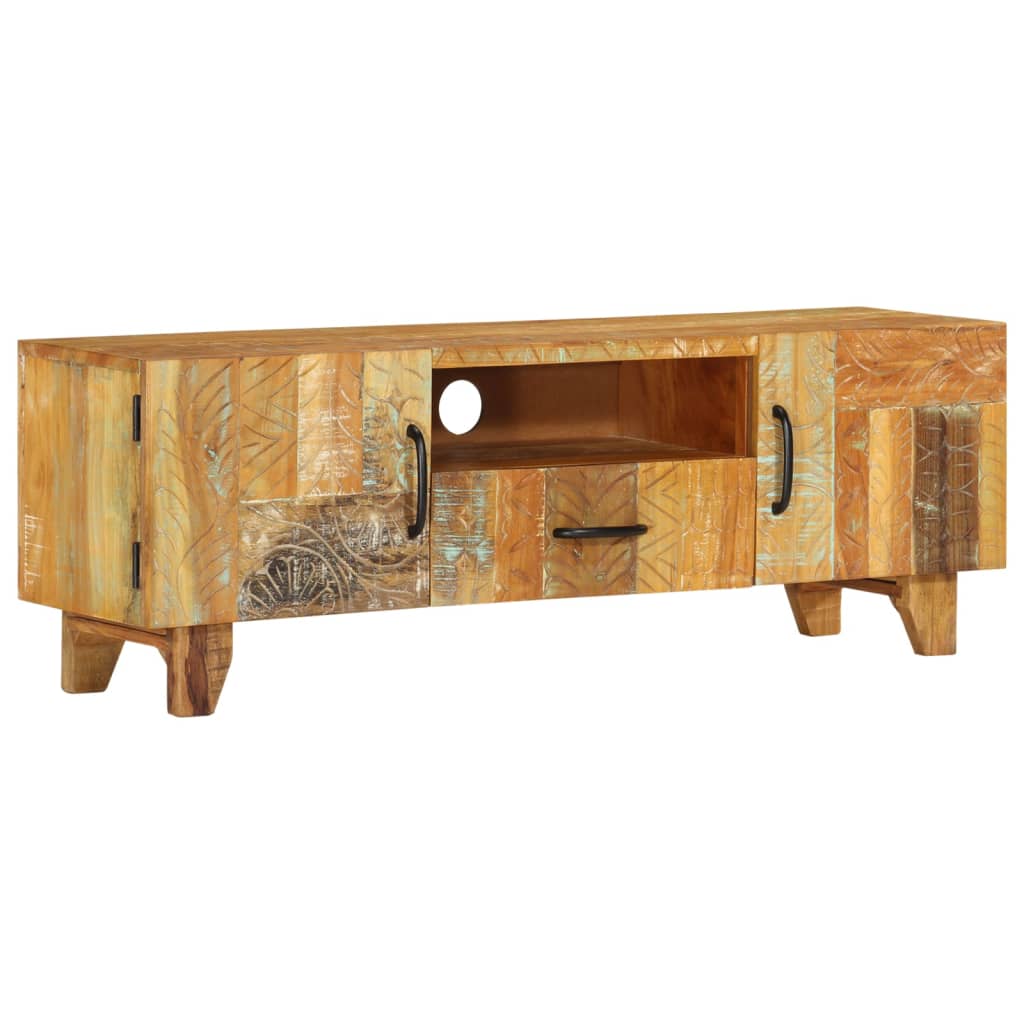 8719883570457_a_en_hd_1 vidaXL Hand Carved TV Cabinet 120x30x40 cm Solid Reclaimed Wood - Image 1