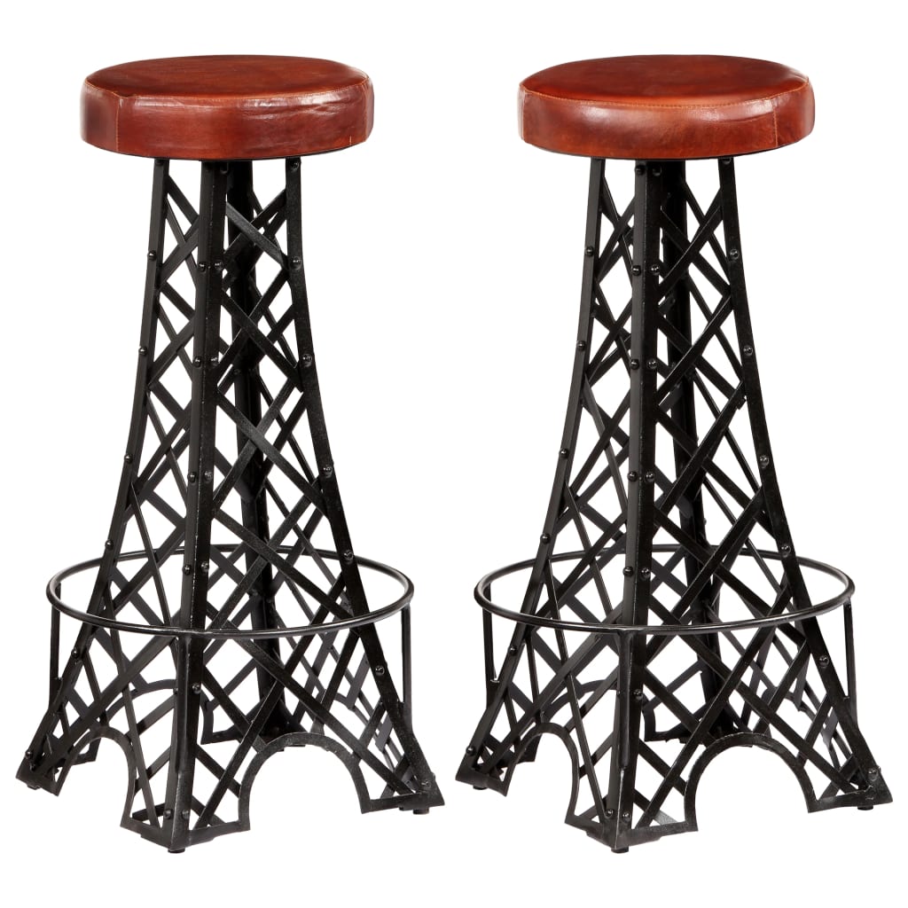 8719883571263_a_en_hd_1 vidaXL Bar Stools 2 pcs Real Leather - Image 1