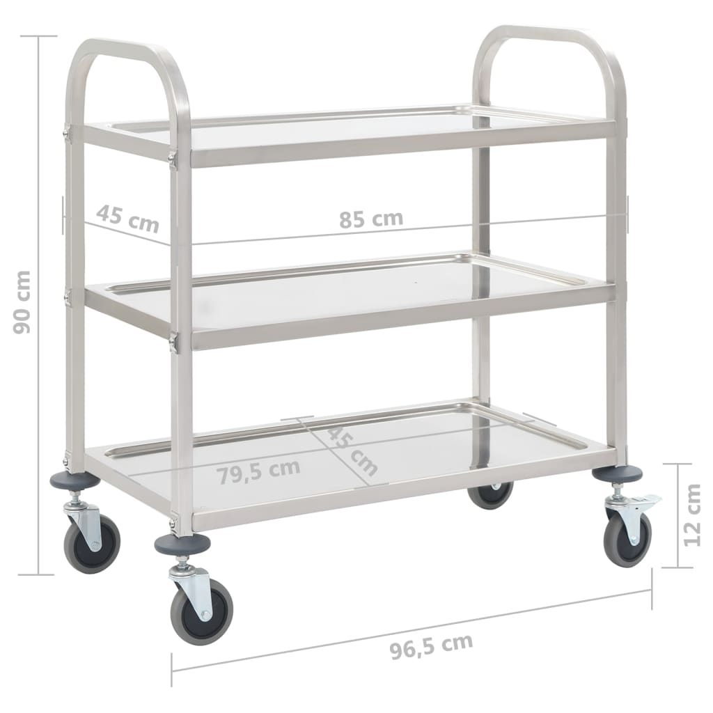 8719883571621_g_en_hd_5 vidaXL 3-Tier Kitchen Trolley 96.5x55x90 cm Stainless Steel - Image 6