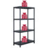 vidaXL Storage Shelf Racks 2 pcs Black 60x30x138 cm Plastic - Image 9