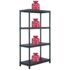 vidaXL Storage Shelf Racks 5 pcs Black 60x30x138 cm Plastic - Image 9