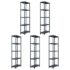 vidaXL Storage Shelf Racks 5 pcs Black 125 kg 60x30x180 cm Plastic