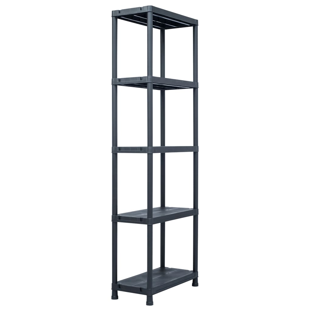 8719883572642_g_en_hd_1 vidaXL Storage Shelf Racks 5 pcs Black 125 kg 60x30x180 cm Plastic - Image 2