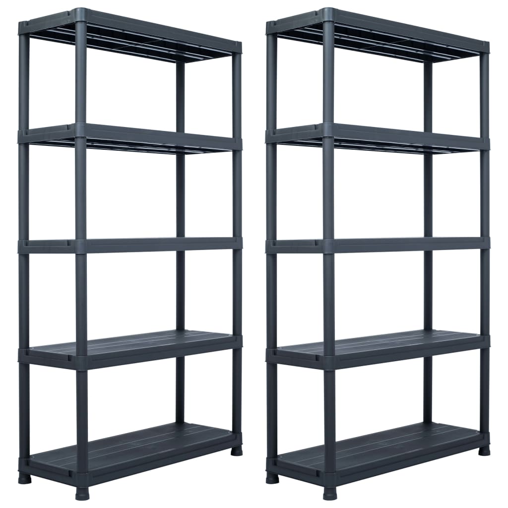 8719883572666_a_en_hd_1 vidaXL Storage Shelf Racks 2 pcs Black 250 kg 80x40x180 cm Plastic - Image 1