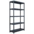 vidaXL Storage Shelf Racks 2 pcs Black 250 kg 80x40x180 cm Plastic - Image 2