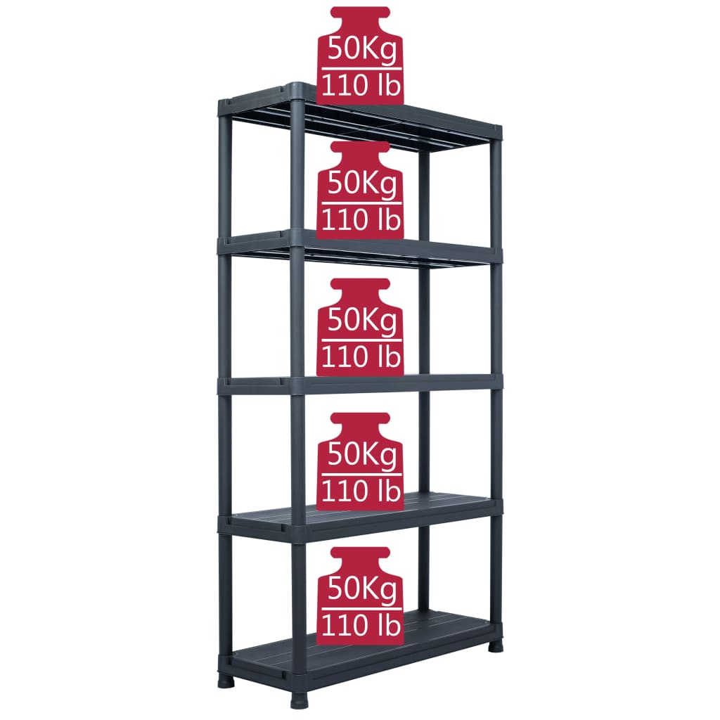 8719883572666_g_en_hd_7 vidaXL Storage Shelf Racks 2 pcs Black 250 kg 80x40x180 cm Plastic - Image 9