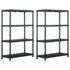 vidaXL Storage Shelf Racks 2 pcs Black 220 kg 90x40x138 cm Plastic