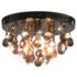 vidaXL Ceiling Lamp with Smoky Beads Black Round G9