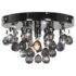 vidaXL Ceiling Lamp with Smoky Beads Black Round G9 - Image 3