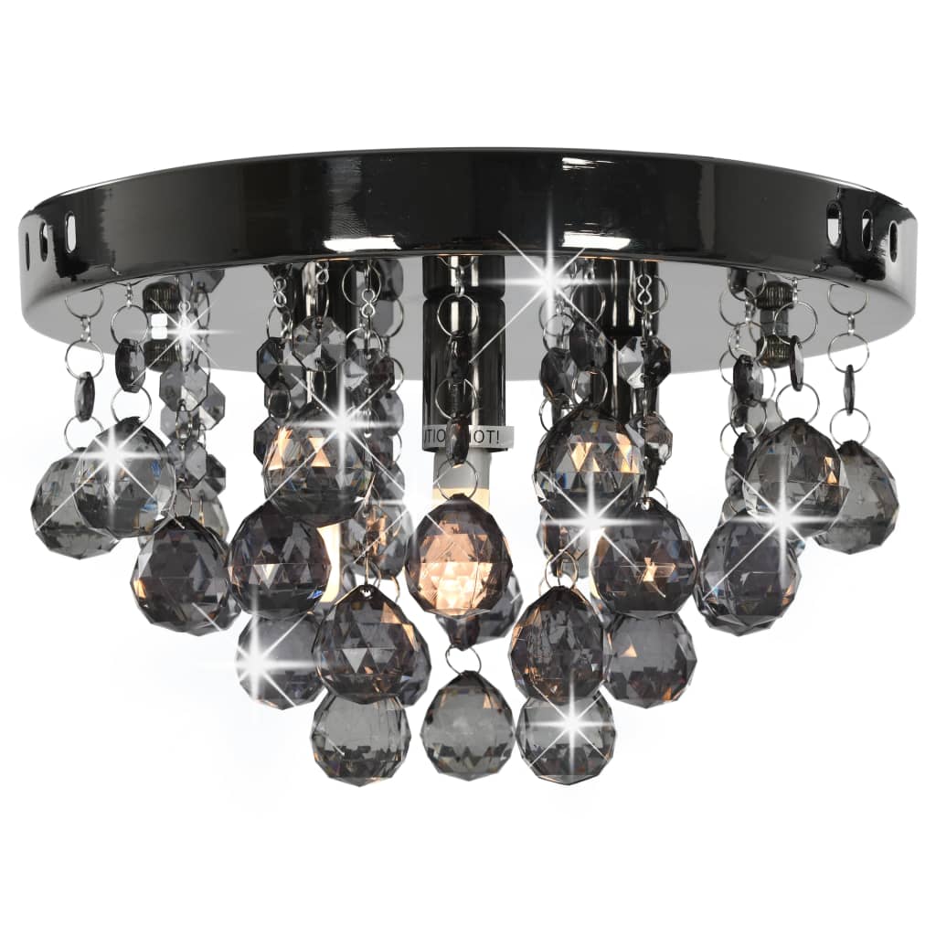 8719883573045_g_en_hd_2 vidaXL Ceiling Lamp with Smoky Beads Black Round G9 - Image 3
