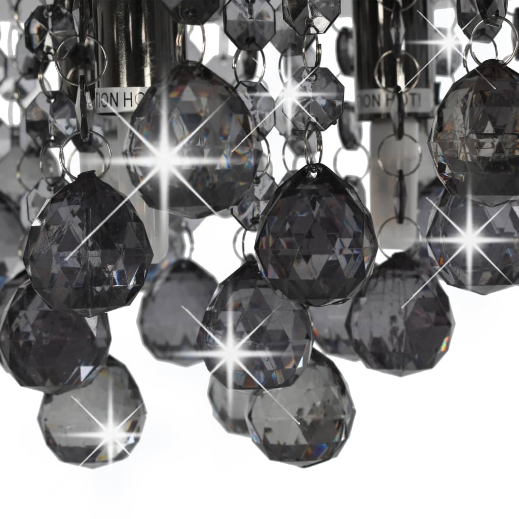 8719883573045_g_en_hd_3 vidaXL Ceiling Lamp with Smoky Beads Black Round G9 - Image 4