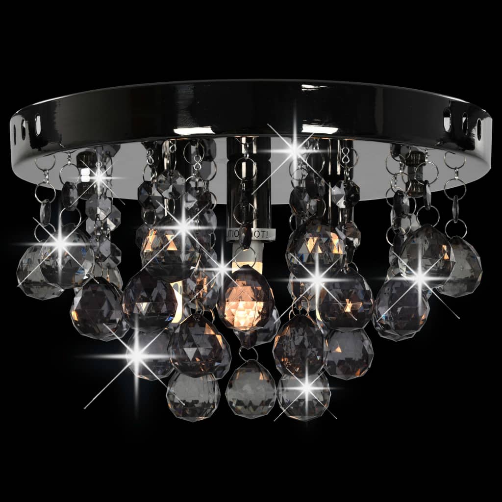 8719883573045_g_en_hd_4 vidaXL Ceiling Lamp with Smoky Beads Black Round G9 - Image 5