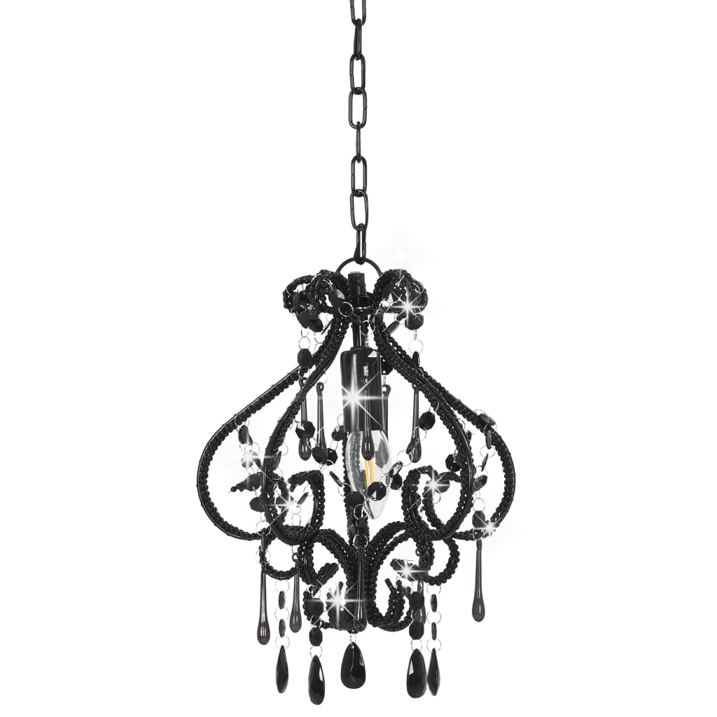 8719883573175_g_en_hd_1 vidaXL Ceiling Lamp with Beads Black Round E14 - Image 2