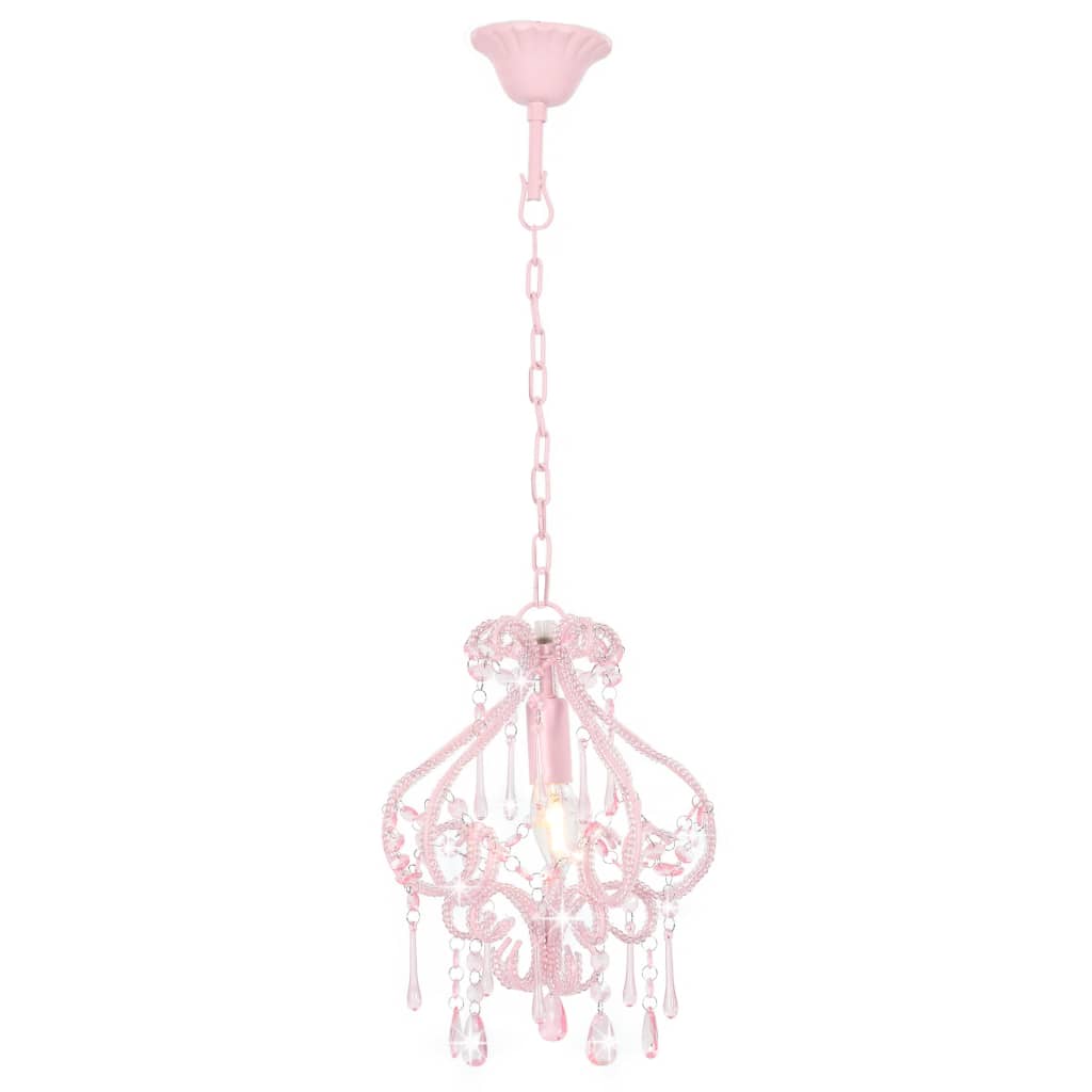 8719883573182_g_en_hd_2 vidaXL Ceiling Lamp with Beads Pink Round E14 - Image 3