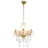 vidaXL Chandelier with Crystal Beads Golden Round 5 x E14 - Image 2