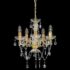 vidaXL Chandelier with Crystal Beads Golden Round 5 x E14 - Image 3