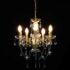 vidaXL Chandelier with Crystal Beads Golden Round 5 x E14 - Image 4