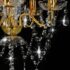 vidaXL Chandelier with Crystal Beads Golden Round 5 x E14 - Image 6