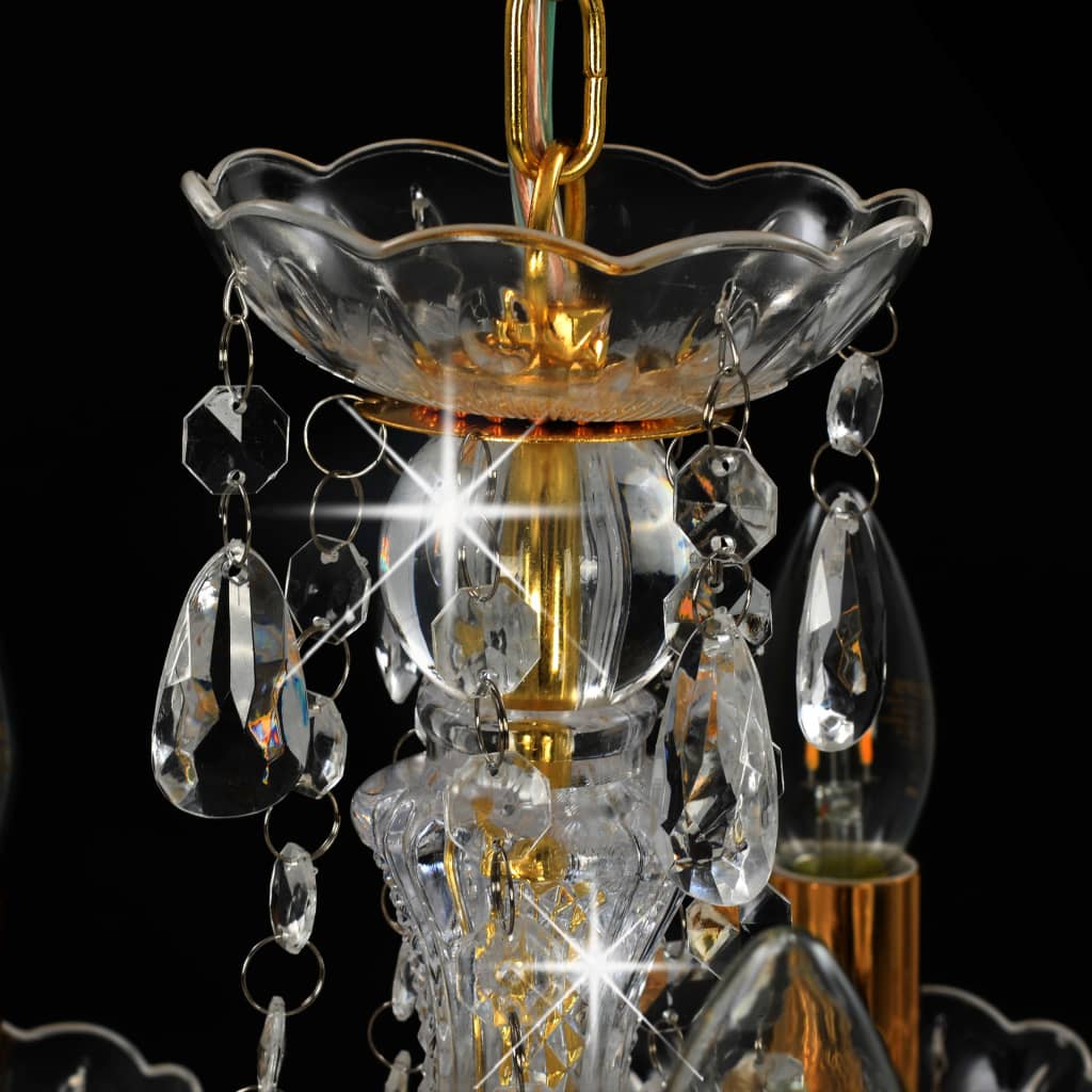 8719883573250_g_en_hd_6 vidaXL Chandelier with Crystal Beads Golden Round 5 x E14 - Image 7