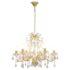 vidaXL Chandelier with Crystal Beads Golden Round 6 x E14 - Image 2