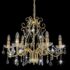 vidaXL Chandelier with Crystal Beads Golden Round 6 x E14 - Image 3