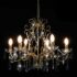 vidaXL Chandelier with Crystal Beads Golden Round 6 x E14 - Image 4