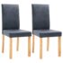 vidaXL Dining Chairs 2 pcs Grey Faux Suede Leather - Image 2