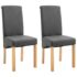 vidaXL Dining Chairs 2 pcs Grey Fabric - Image 2